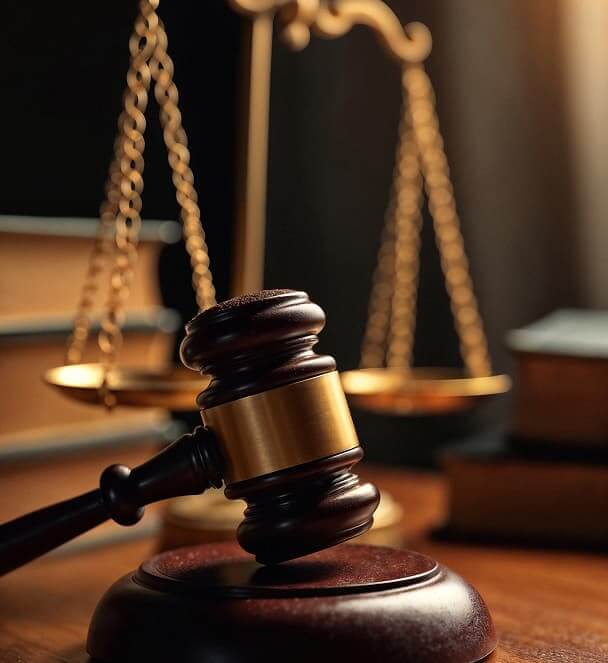 Gavel and justice scale